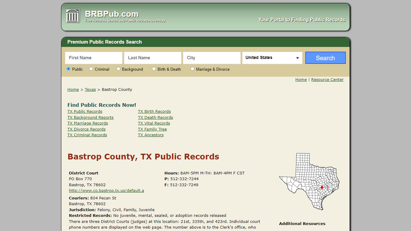 Bastrop County Public Records | Search Texas Government Databases - BRB Pub